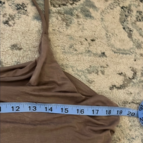 Missguided Taupe Brown DOUBLE EXTRA SOFT Thin Tank Strap Maxi Slip Dress - Picture 5 of 10
